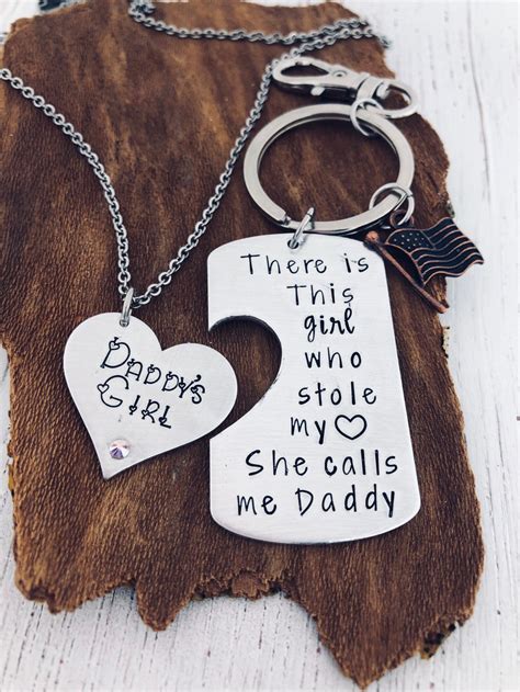 dad and daughter keychain